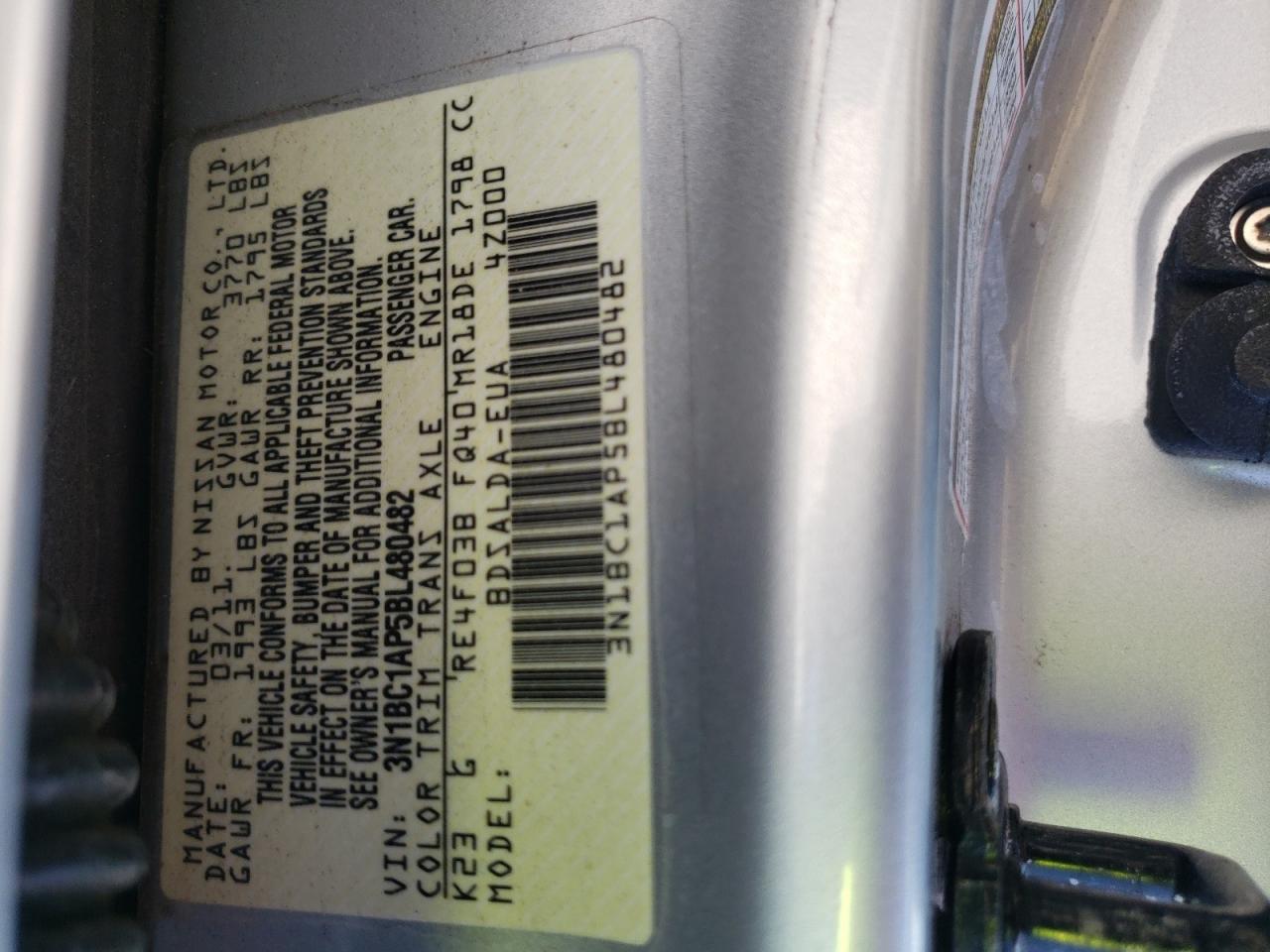 3N1BC1AP5BL480482 2011 Nissan Versa S