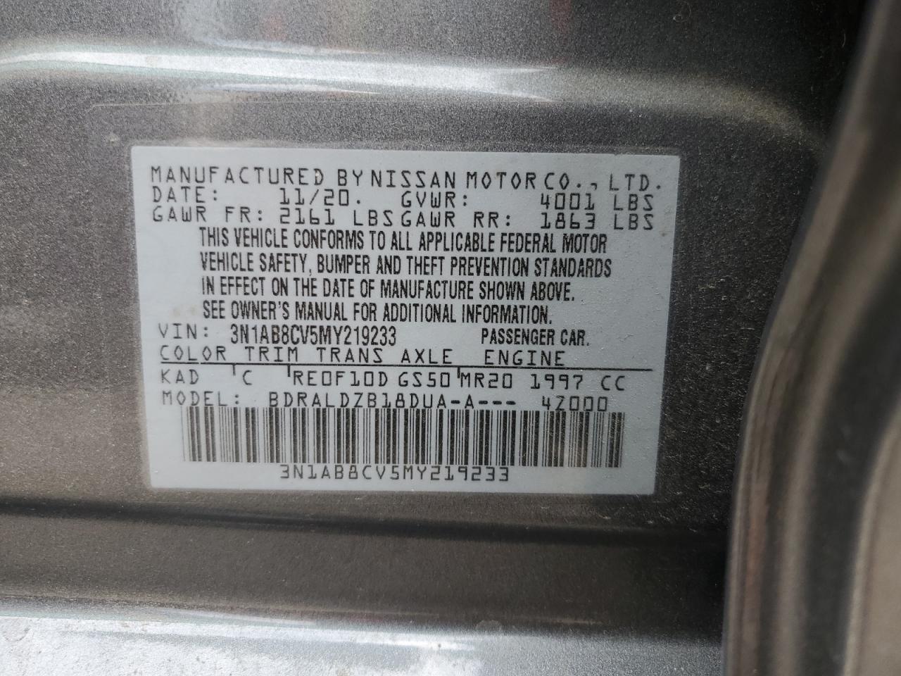 2021 Nissan Sentra Sv vin: 3N1AB8CV5MY219233