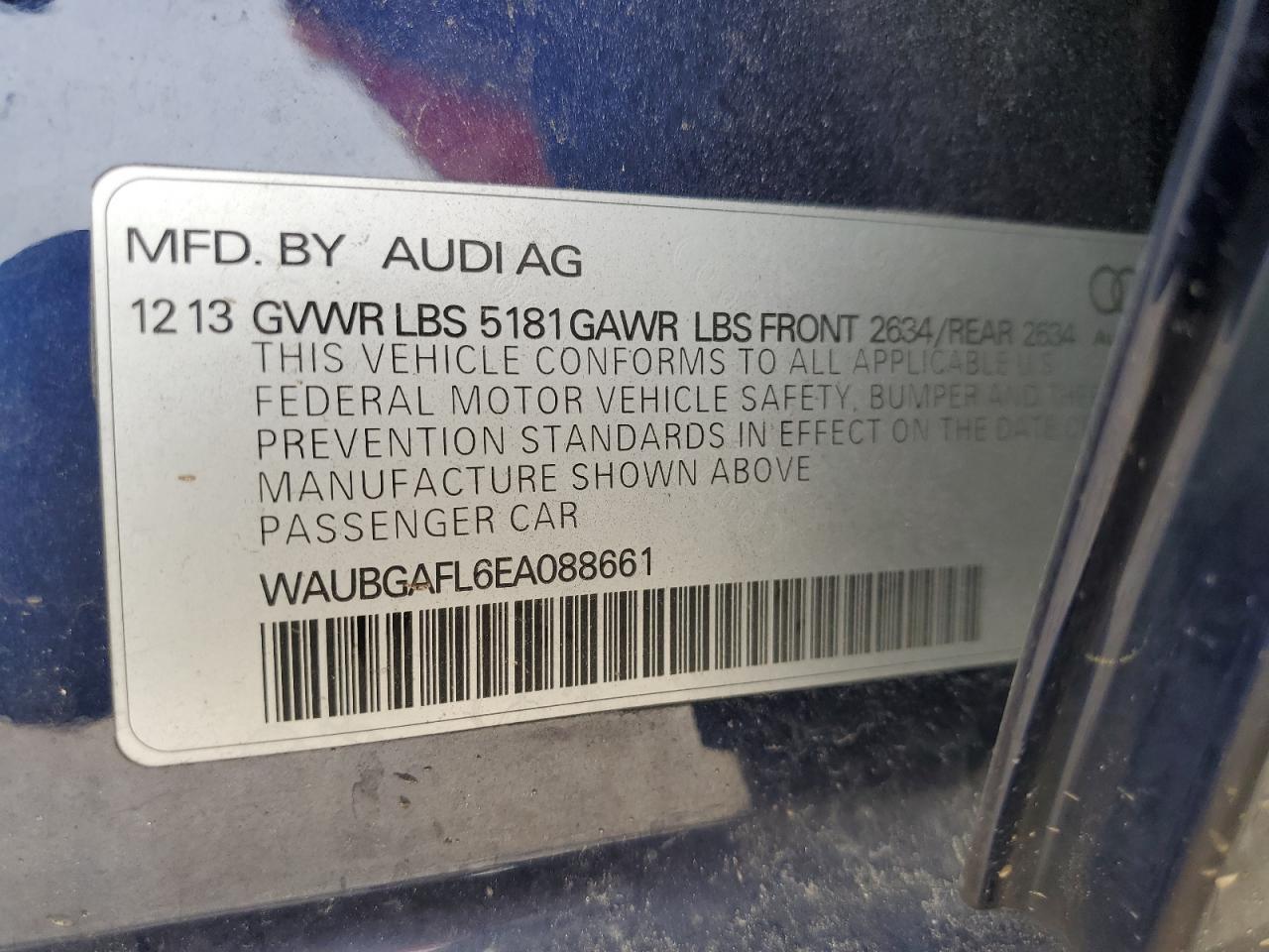 WAUBGAFL6EA088661 2014 Audi S4 Premium Plus