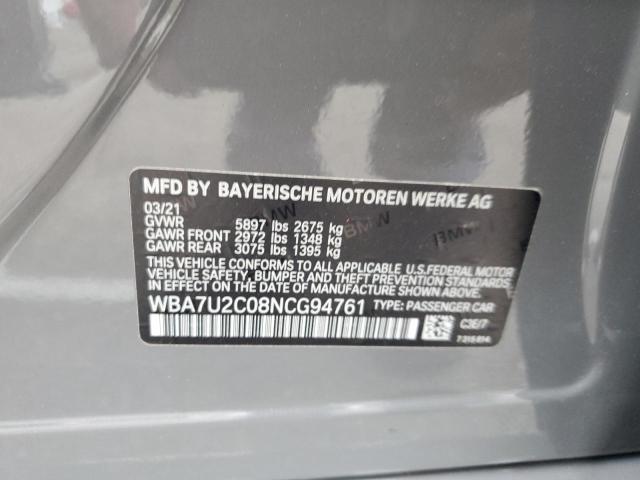 2022 BMW 750 Xi VIN: WBA7U2C08NCG94761 Lot: 55387064