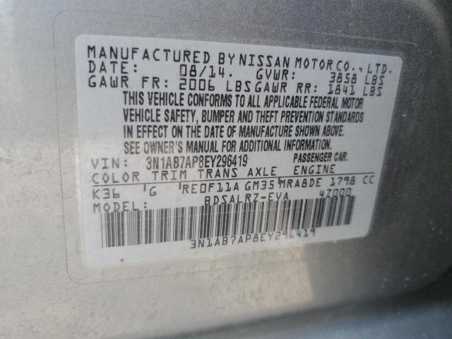 2014 Nissan Sentra S VIN: 3N1AB7AP8EY296419 Lot: 55624984