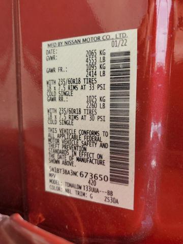 2022 Nissan Rogue Sv VIN: 5N1BT3BA3NC673650 Lot: 56572254