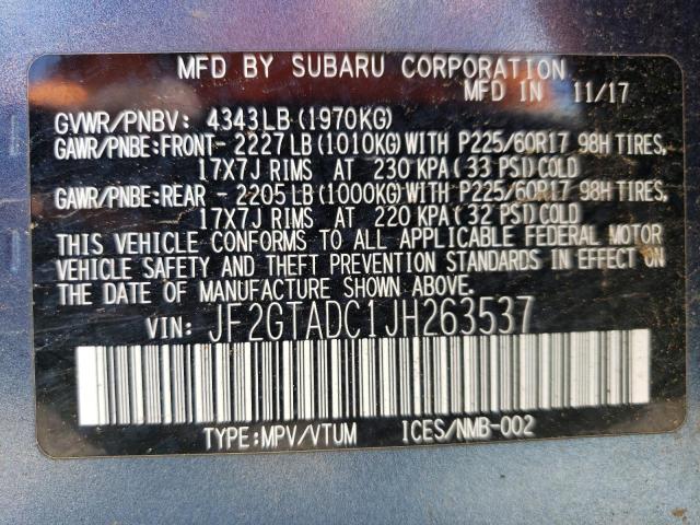 2018 Subaru Crosstrek Premium VIN: JF2GTADC1JH263537 Lot: 54847364