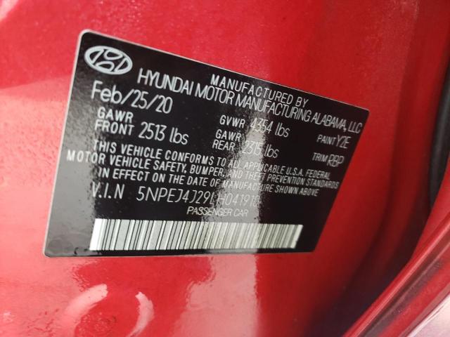 2020 Hyundai Sonata Sel Plus VIN: 5NPEJ4J29LH041910 Lot: 54976584