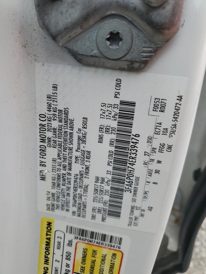 3FA6P0H74ER339476 2014 Ford Fusion Se