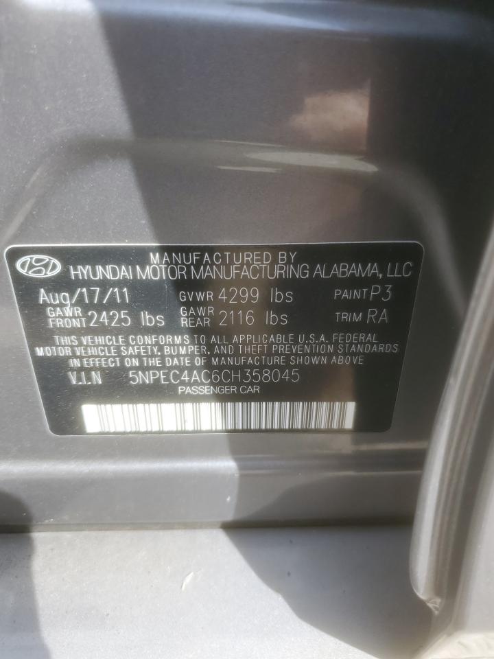 2012 Hyundai Sonata Se vin: 5NPEC4AC6CH358045