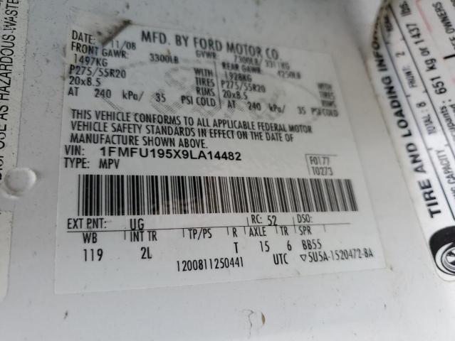 2009 Ford Expedition Limited VIN: 1FMFU195X9LA14482 Lot: 53158874