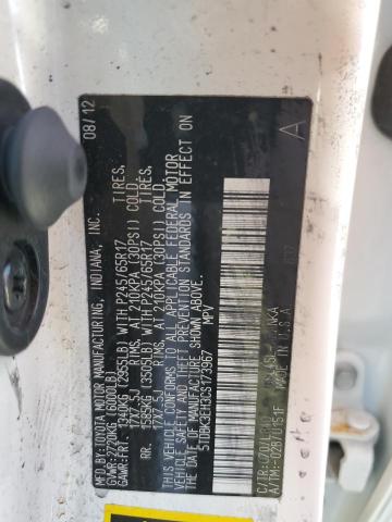 2012 Toyota Highlander Base VIN: 5TDBK3EH3CS173967 Lot: 56186944