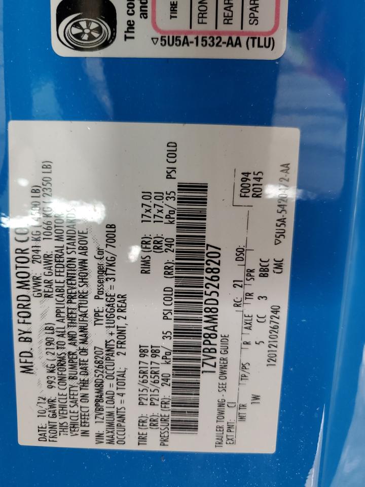 1ZVBP8AM8D5268207 2013 Ford Mustang