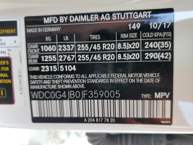 2018 Mercedes-Benz Glc 300 VIN: WDC0G4JB0JF359005 Lot: 56614514