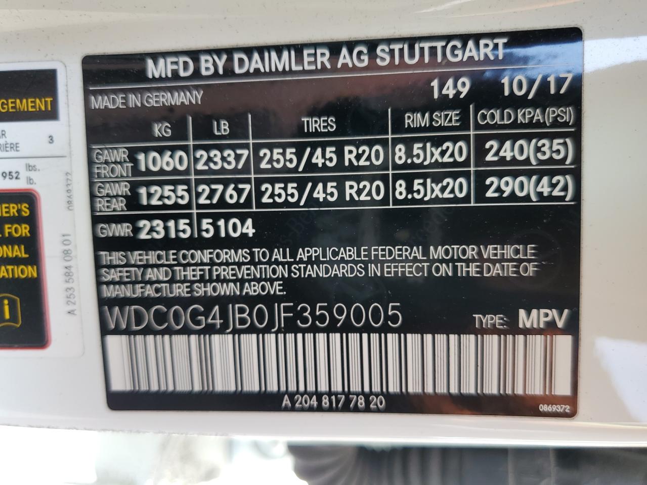 WDC0G4JB0JF359005 2018 Mercedes-Benz Glc 300