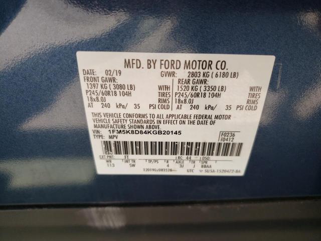 2019 FORD EXPLORER X - 1FM5K8D84KGB20145