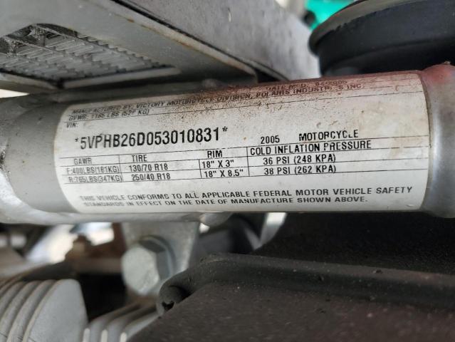 2005 VICTORY MOTORCYCLES HAMMER 5VPHB26D053010831