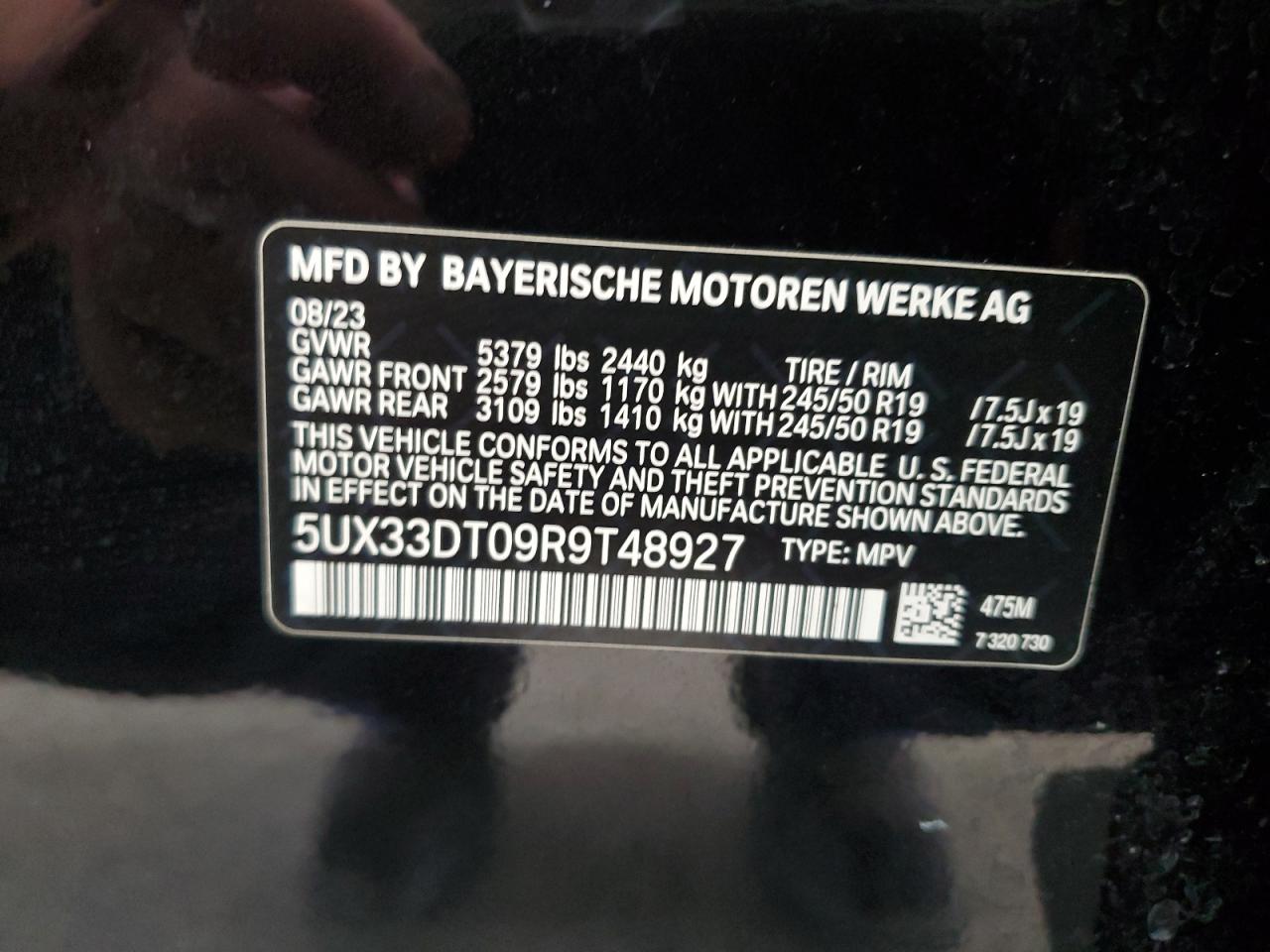 5UX33DT09R9T48927 2024 BMW X4 xDrive30I