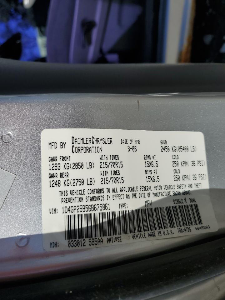 1D4GP25B56B675861 2006 Dodge Caravan Se