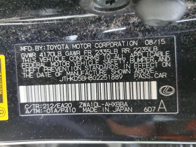2016 LEXUS CT 200 - JTHKD5BH8G2251889
