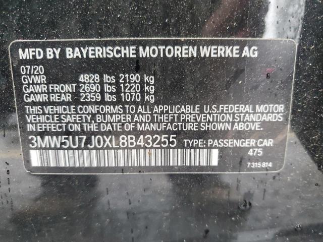 2020 BMW M340I VIN: 3MW5U7J0XL8B43255 Lot: 54611644