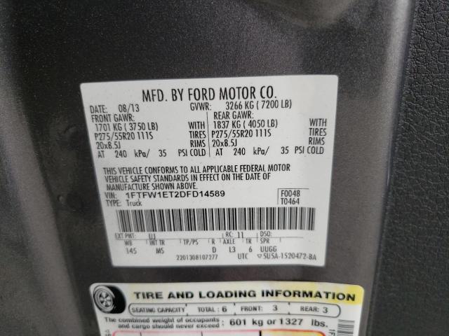 2013 Ford F150 Supercrew VIN: 1FTFW1ET2DFD14589 Lot: 56159774