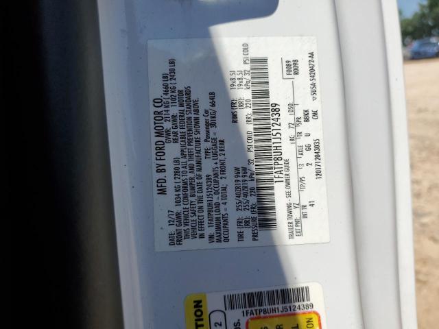 2018 Ford Mustang VIN: 1FATP8UH1J5124389 Lot: 55888974