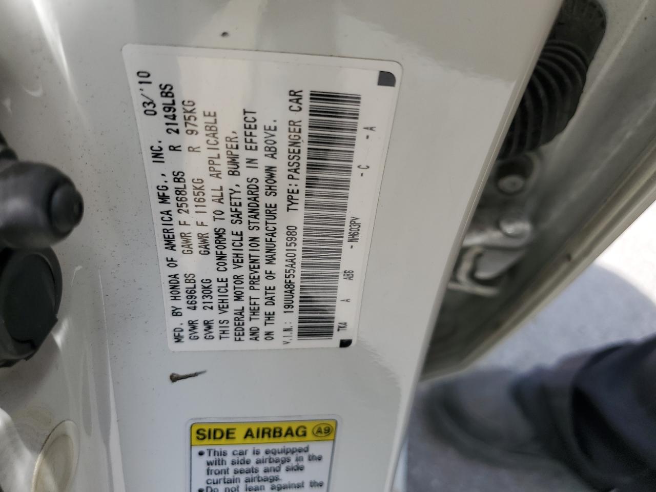 19UUA8F55AA015980 2010 Acura Tl