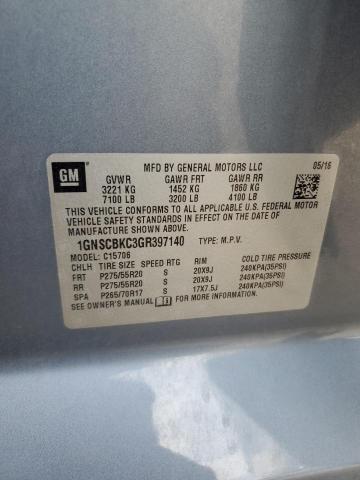 2016 Chevrolet Tahoe C1500 Lt VIN: 1GNSCBKC3GR397140 Lot: 56385084