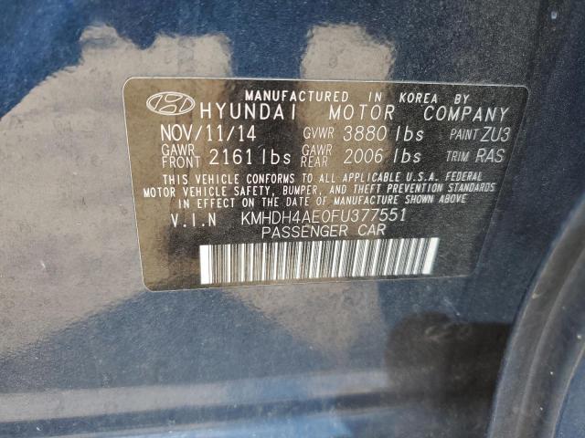 2015 HYUNDAI ELANTRA SE - KMHDH4AE0FU377551