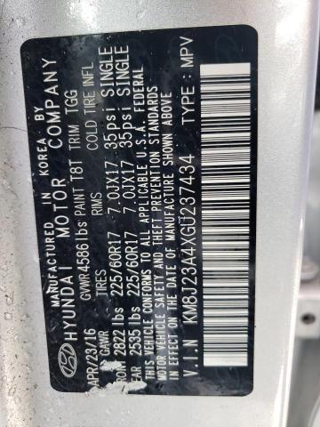 2016 Hyundai Tucson Se VIN: KM8J23A4XGU237434 Lot: 53401164