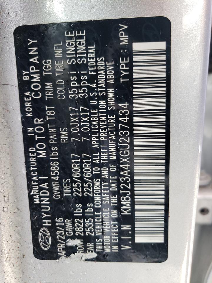 KM8J23A4XGU237434 2016 Hyundai Tucson Se