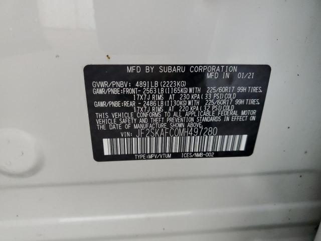 2021 Subaru Forester Premium VIN: JF2SKAFC0MH497280 Lot: 54957404