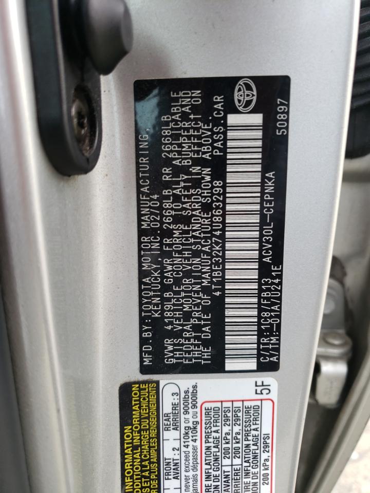 4T1BE32K74U863298 2004 Toyota Camry Le