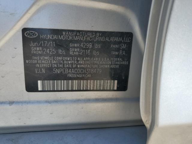 2012 Hyundai Sonata Gls VIN: 5NPEB4AC0CH318479 Lot: 56591674