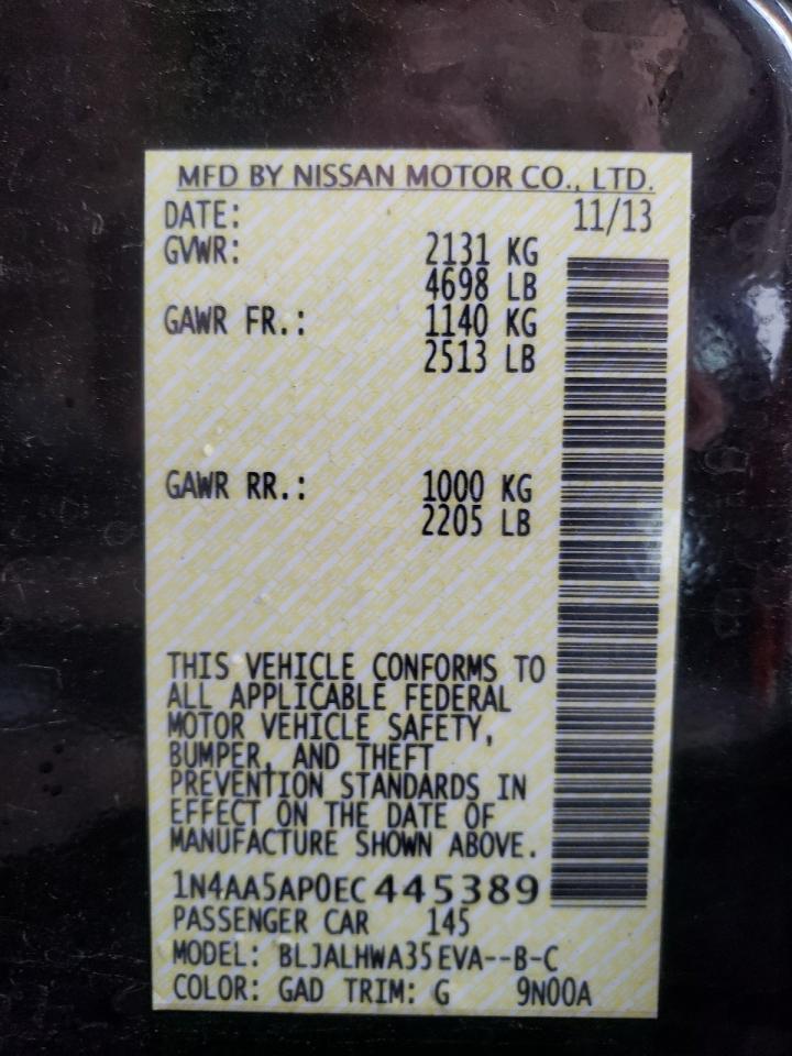 1N4AA5AP0EC445389 2014 Nissan Maxima S