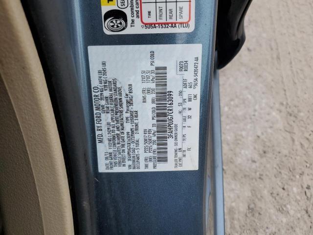 2012 Ford Fusion Sel VIN: 3FAHP0JG7CR163099 Lot: 54942934