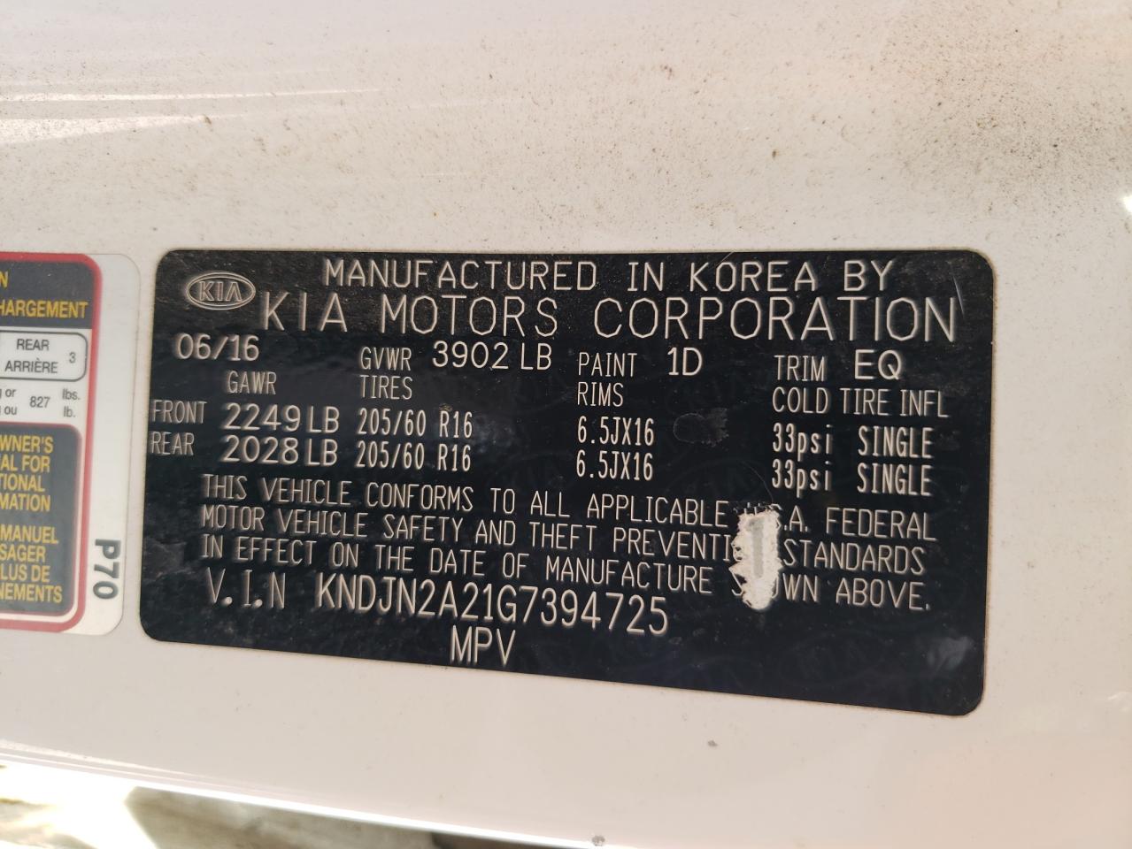 KNDJN2A21G7394725 2016 Kia Soul