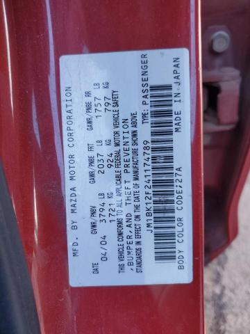 2004 Mazda 3 I VIN: JM1BK12F241174789 Lot: 53530424