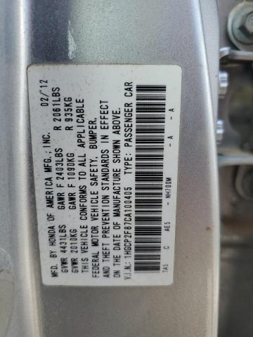 2012 Honda Accord Exl VIN: 1HGCP2F87CA100405 Lot: 54027644