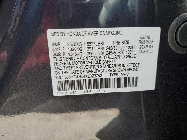 2019 Acura Mdx Technology VIN: 5J8YD4H54KL023752 Lot: 56536654