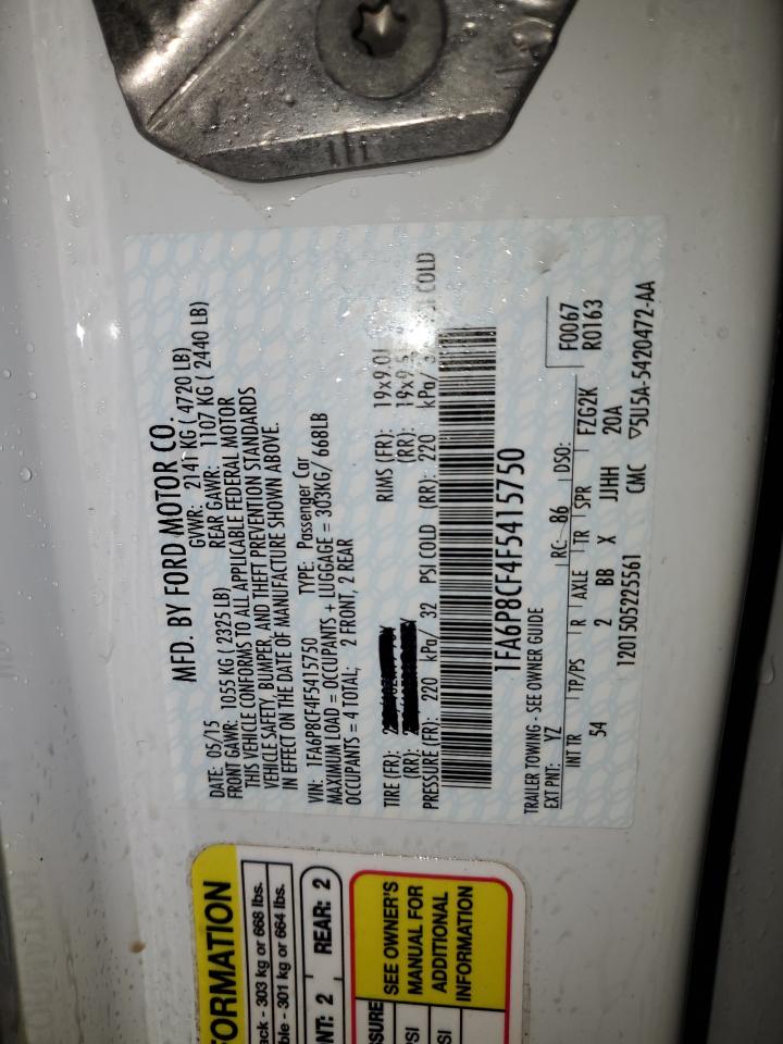 1FA6P8CF4F5415750 2015 Ford Mustang Gt