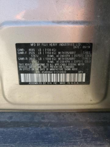 2015 Subaru Outback 2.5I VIN: 4S4BSBAC1F3230933 Lot: 57046804