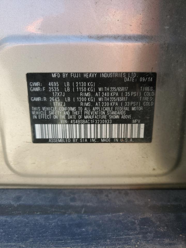 4S4BSBAC1F3230933 2015 Subaru Outback 2.5I