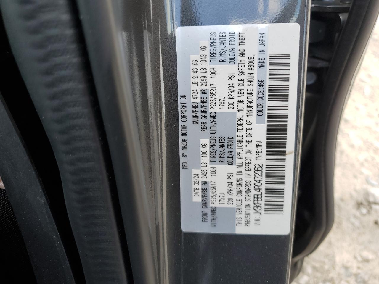 JM3KFBBL4R0472362 2024 Mazda Cx-5 Select