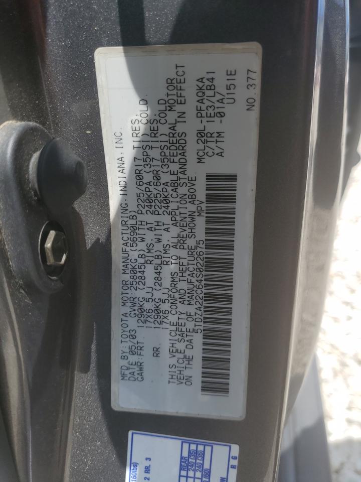 5TDZA22C64S022675 2004 Toyota Sienna Xle