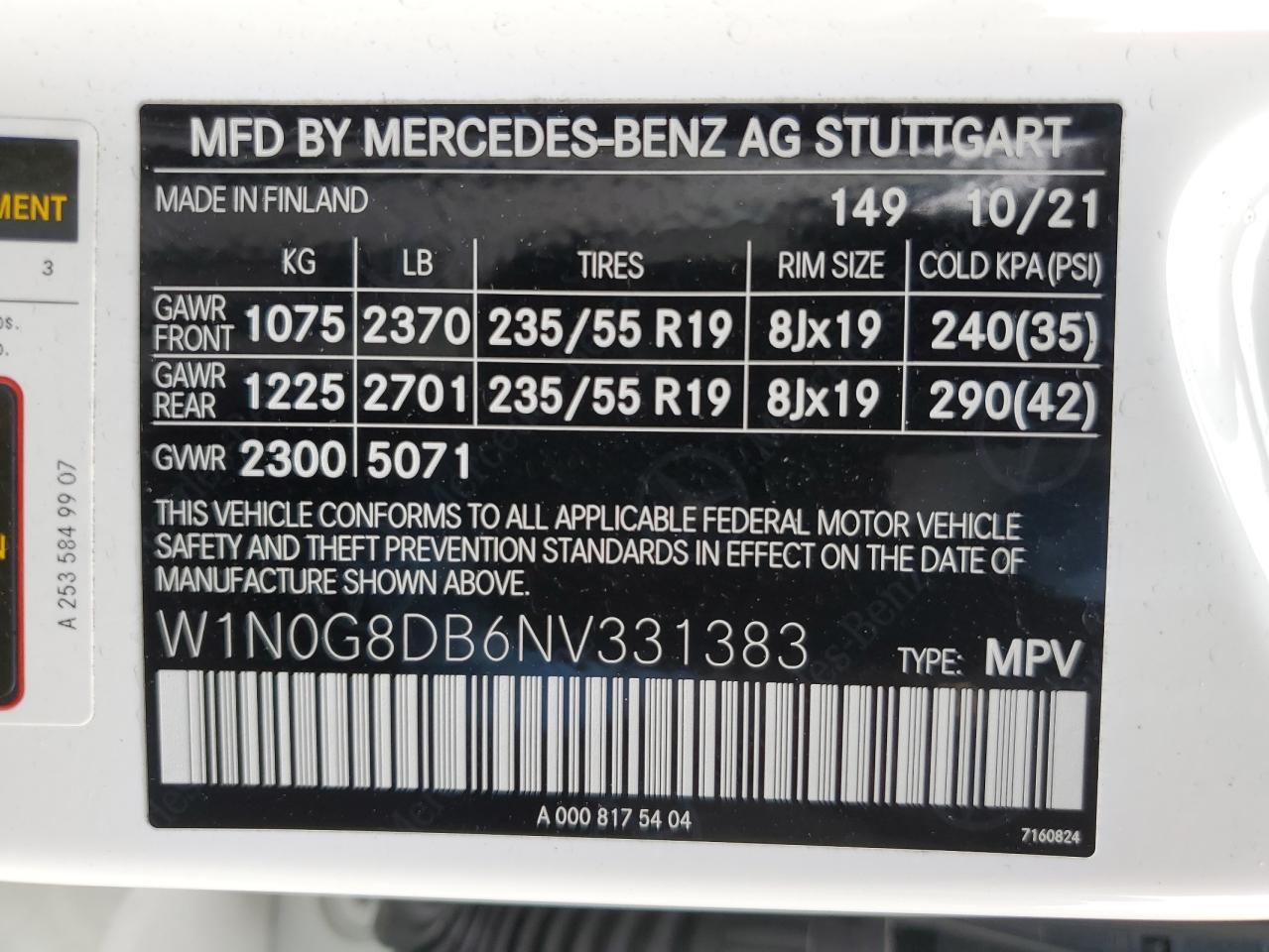 W1N0G8DB6NV331383 2022 Mercedes-Benz Glc 300