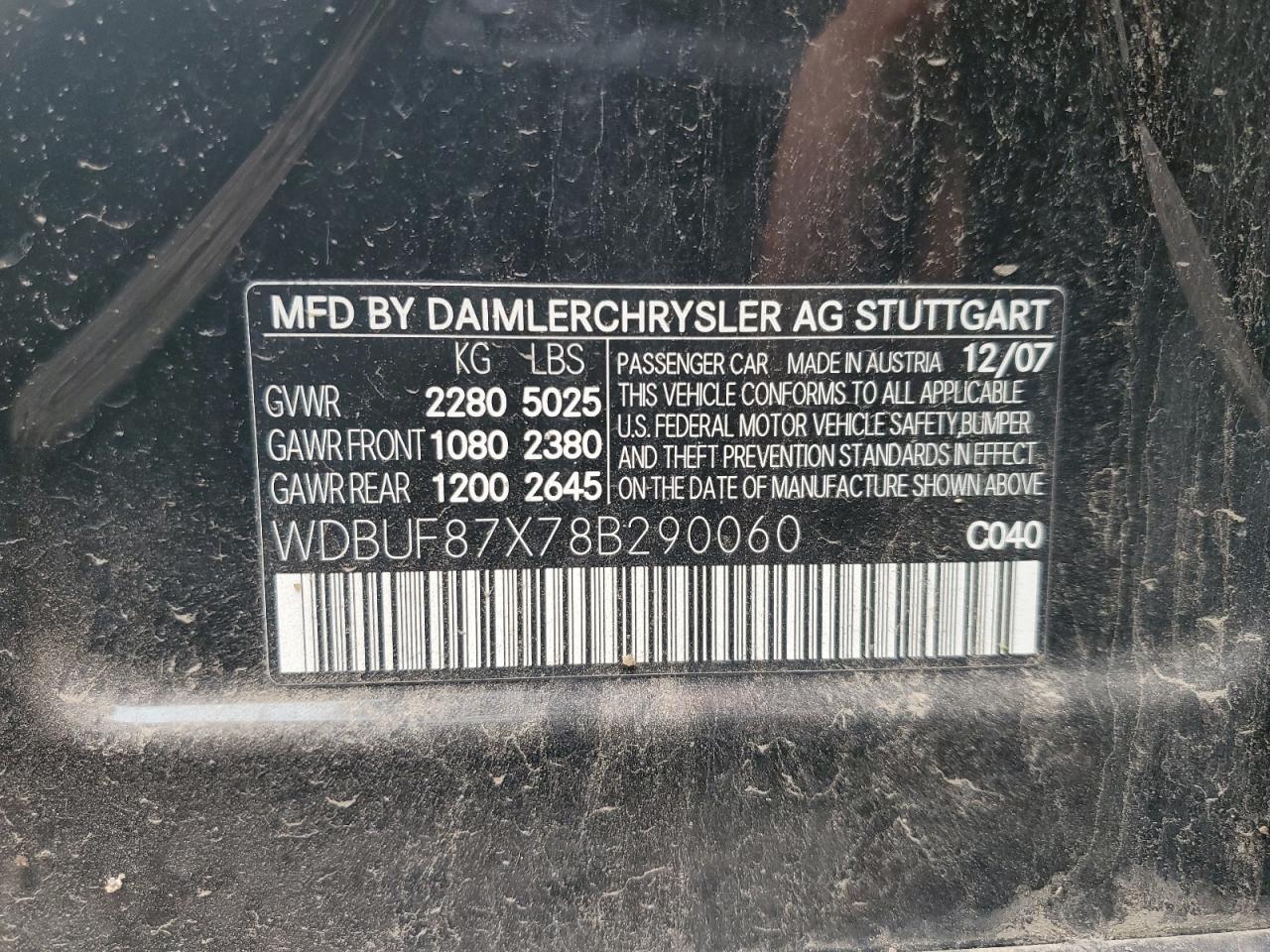 WDBUF87X78B290060 2008 Mercedes-Benz E 350 4Matic