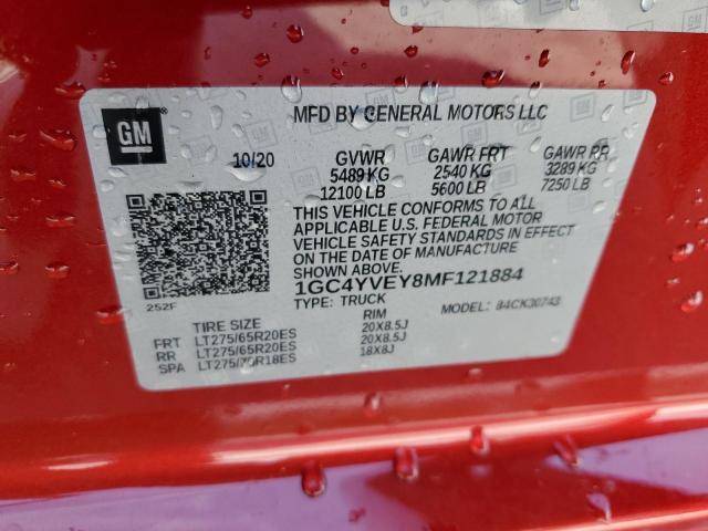 2021 Chevrolet Silverado K3500 High Country VIN: 1GC4YVEY8MF121884 Lot: 55509794