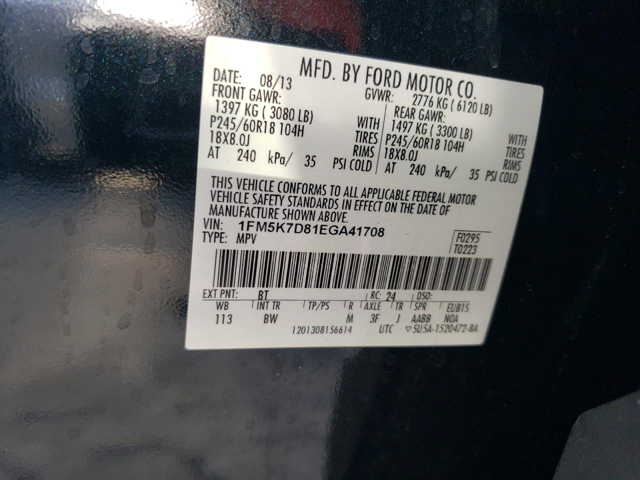 1FM5K7D81EGA41708 2014 Ford Explorer Xlt