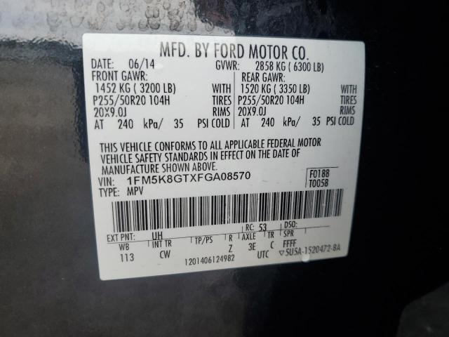 2015 Ford Explorer Sport VIN: 1FM5K8GTXFGA08570 Lot: 53673894