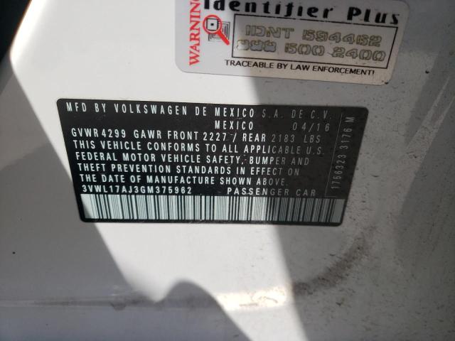 2016 Volkswagen Jetta Sel VIN: 3VWL17AJ3GM375962 Lot: 55657354