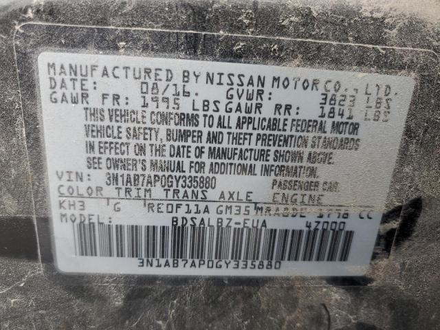 2016 Nissan Sentra S VIN: 3N1AB7AP0GY335880 Lot: 53306134