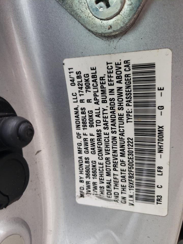 19XFB2F50CE301222 2012 Honda Civic Lx